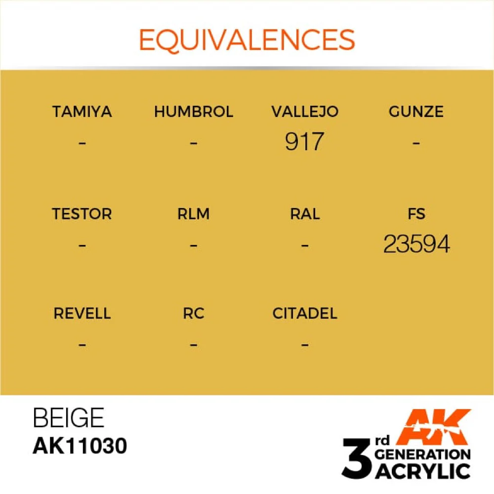 AK Interactive AK11030 Beige Acrylic Paint 17ml (3rd Generation) - Image 3