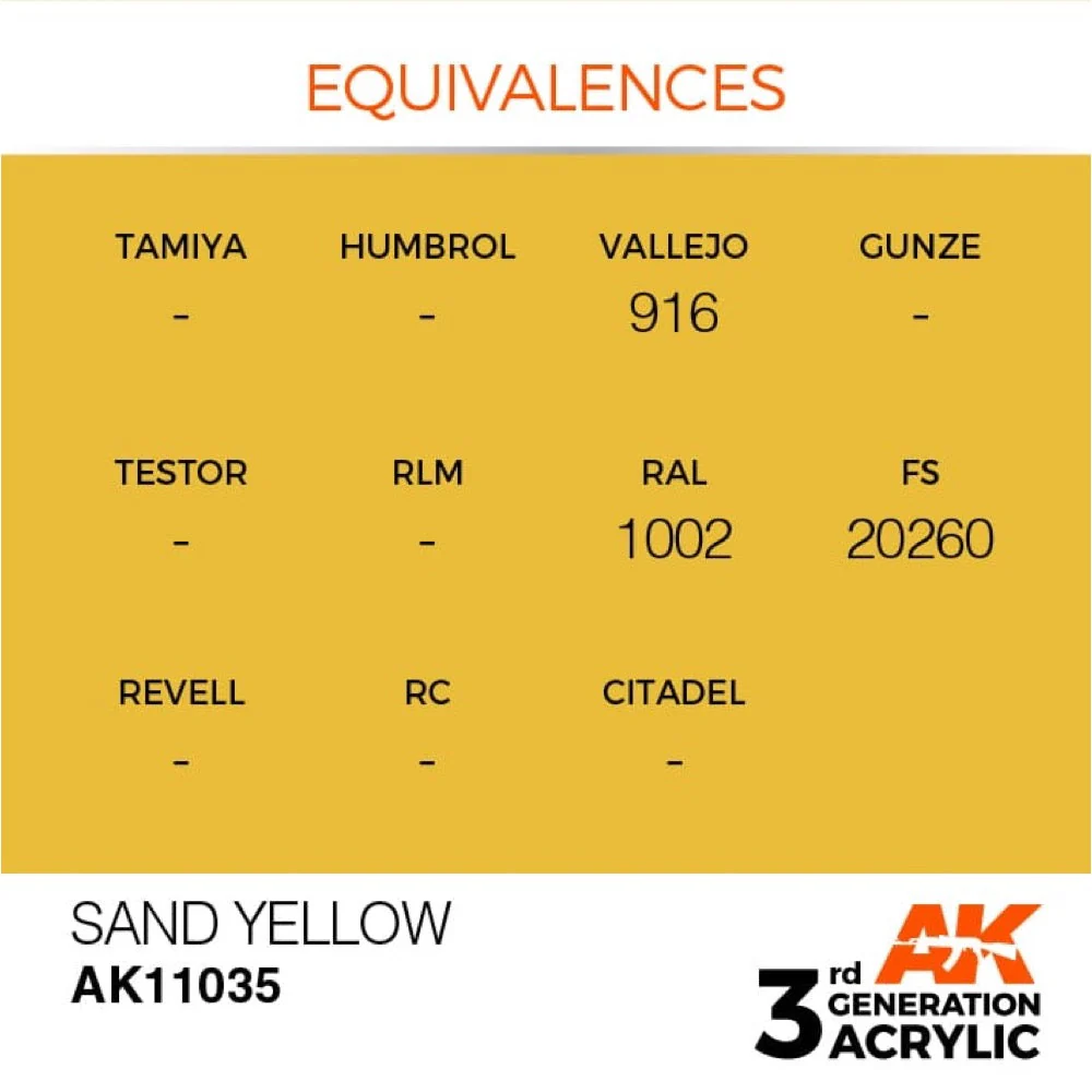 AK Interactive AK11035 Sand Yellow Acrylic Paint 17ml (3rd Generation) - Image 3
