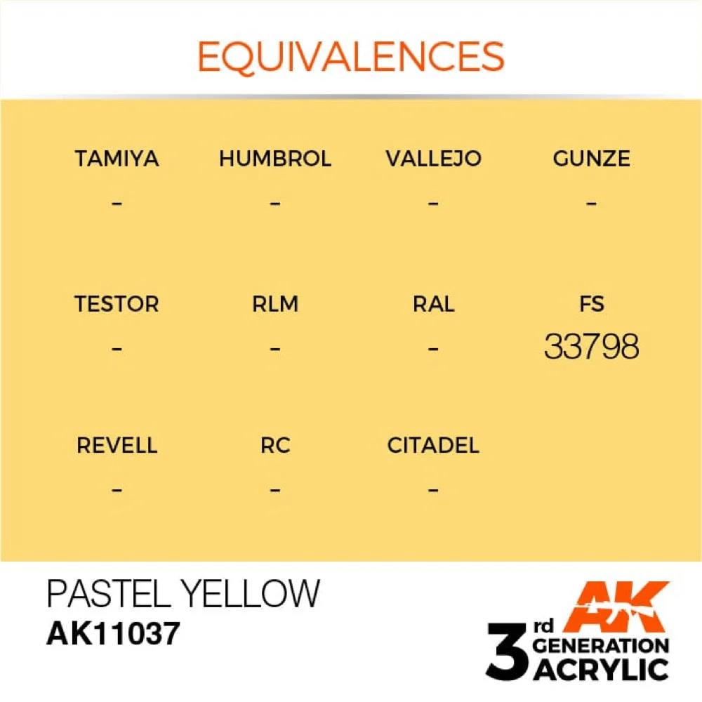 AK Interactive AK11037 Pastel Yellow Acrylic Paint 17ml (3rd Generation) - Image 3