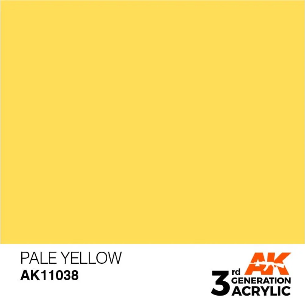 AK Interactive AK11038 Pale Yellow Acrylic Paint 17ml (3rd Generation) - Image 2