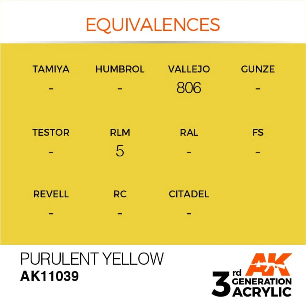 AK Interactive AK11039 Purulent Yellow Acrylic Paint 17ml (3rd Generation) - Image 3