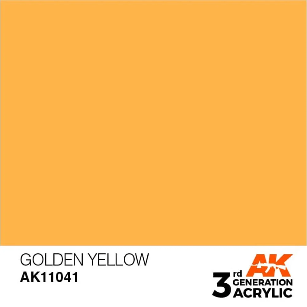 AK Interactive AK11041 Golden Yellow Acrylic Paint 17ml (3rd Generation) - Image 2