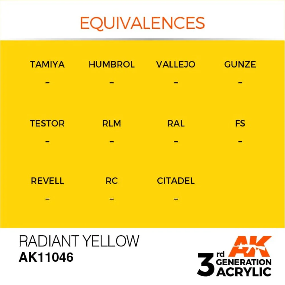 AK Interactive AK11046 Radiant Yellow Acrylic Paint 17ml (3rd Generation) - Image 3