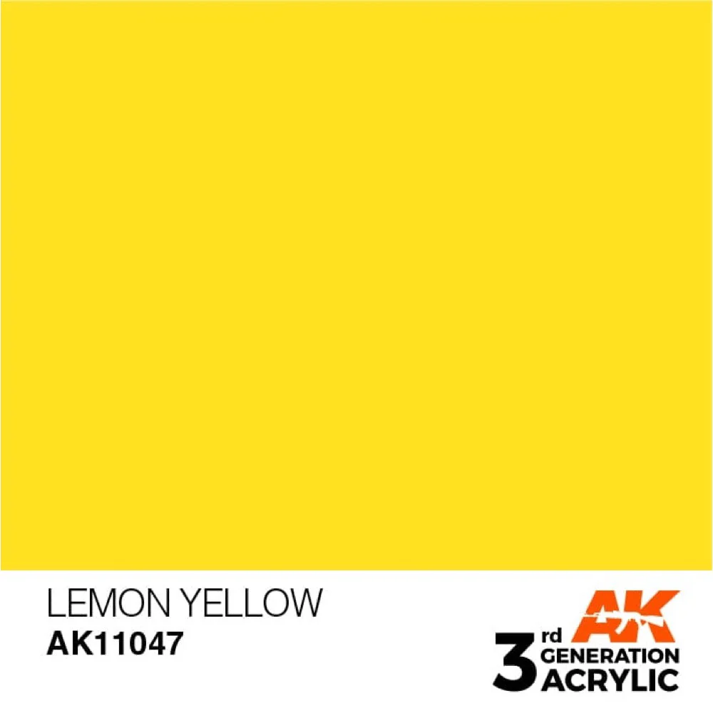AK Interactive AK11047 Lemon Yellow Acrylic Paint 17ml (3rd Generation) - Image 2