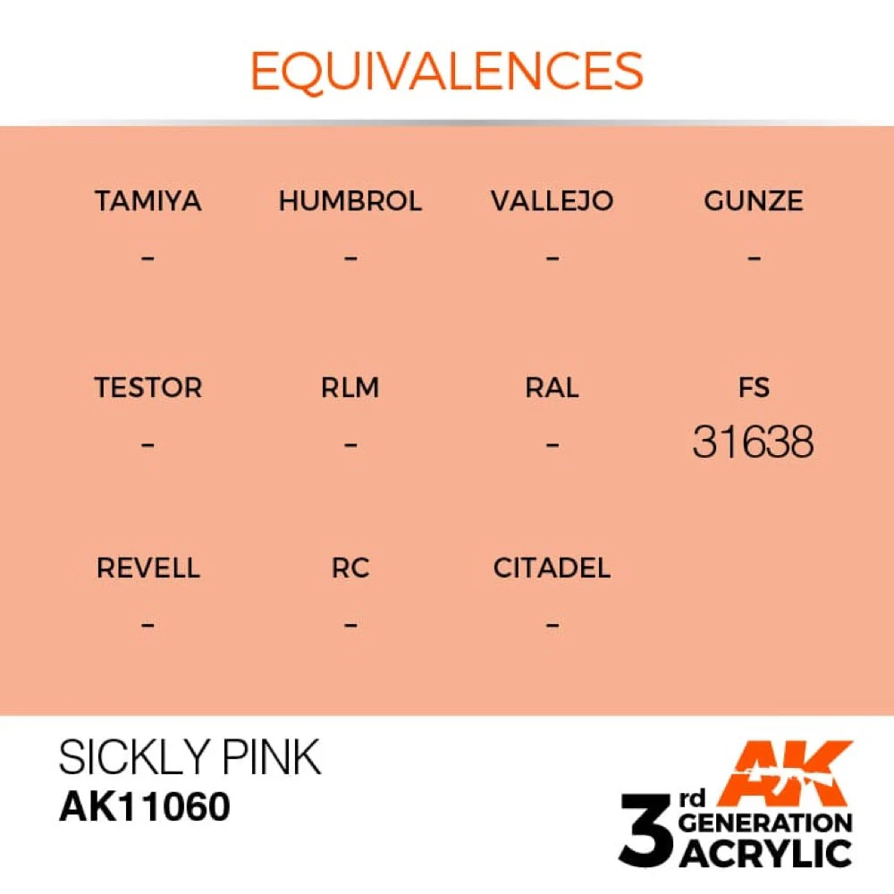 AK Interactive AK11060 Sickly PInk Acrylic Paint 17ml (3rd Generation) - Image 3