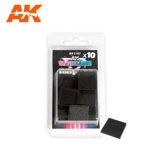 AK Interactive AK1107 Wargame Square Base 25x25mm 10pc