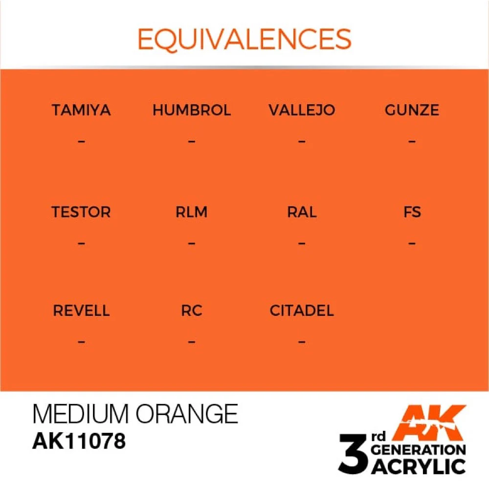 AK Interactive AK11078 Medium Orange Acrylic Paint 17ml (3rd Generation) - Image 3