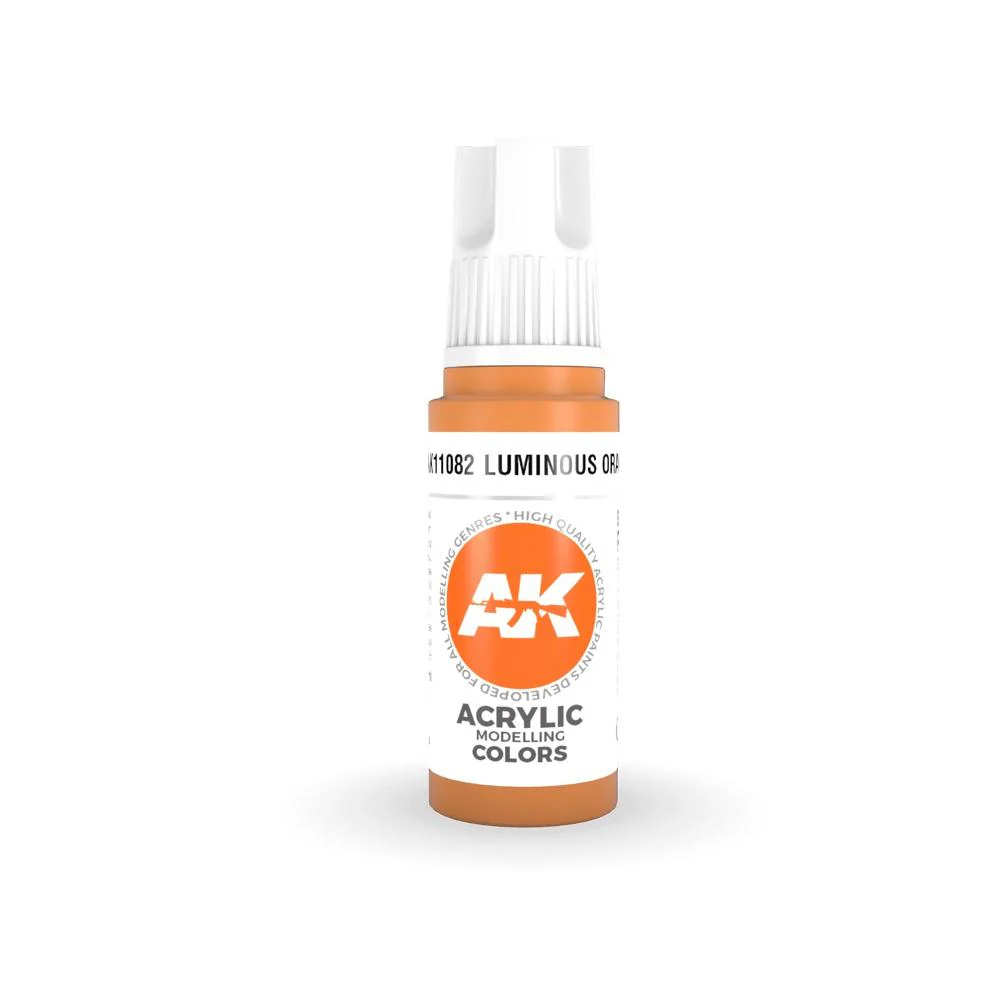 AK Interactive AK11082 Luminous Orange Acrylic Paint 17ml (3rd Generation)