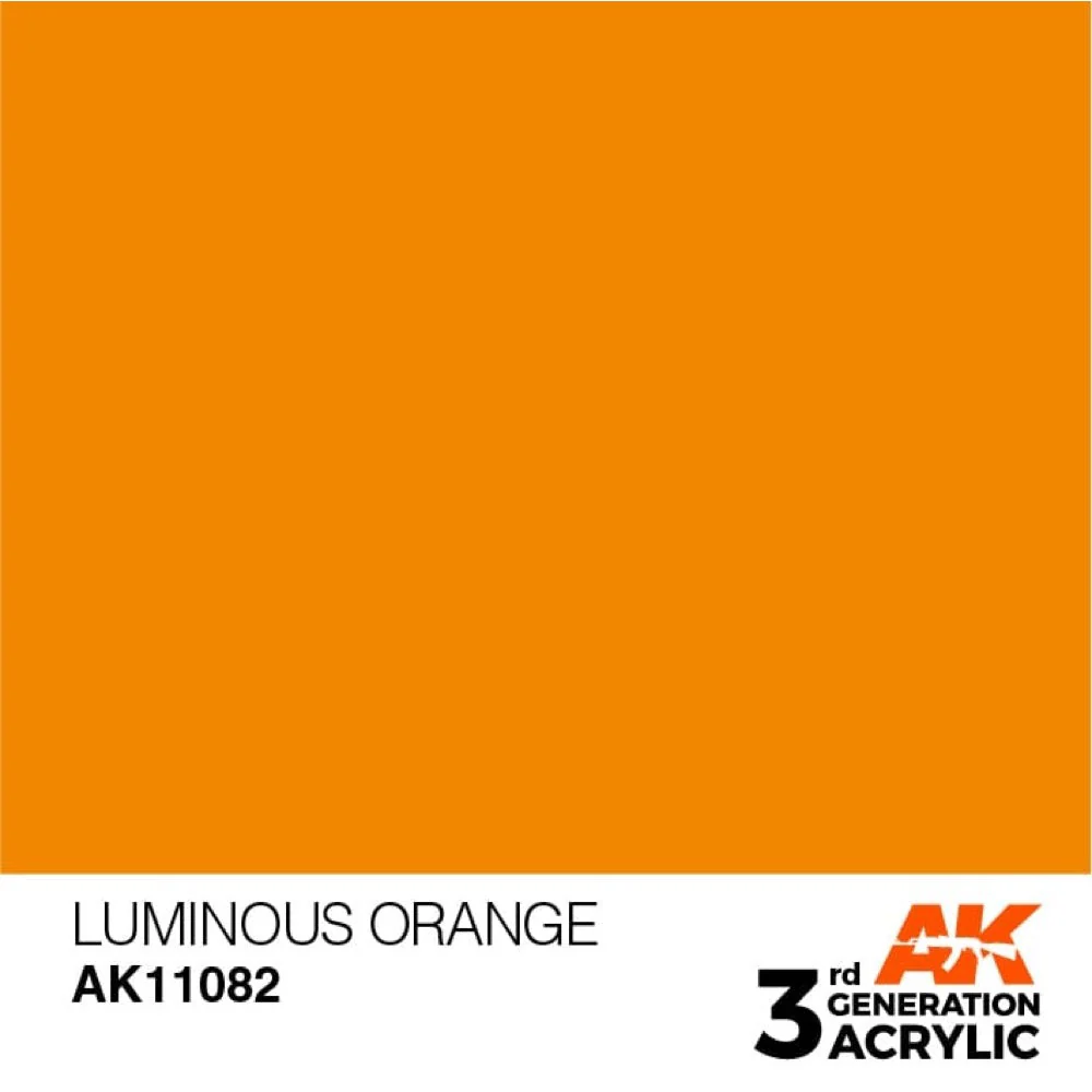 AK Interactive AK11082 Luminous Orange Acrylic Paint 17ml (3rd Generation) - Image 2