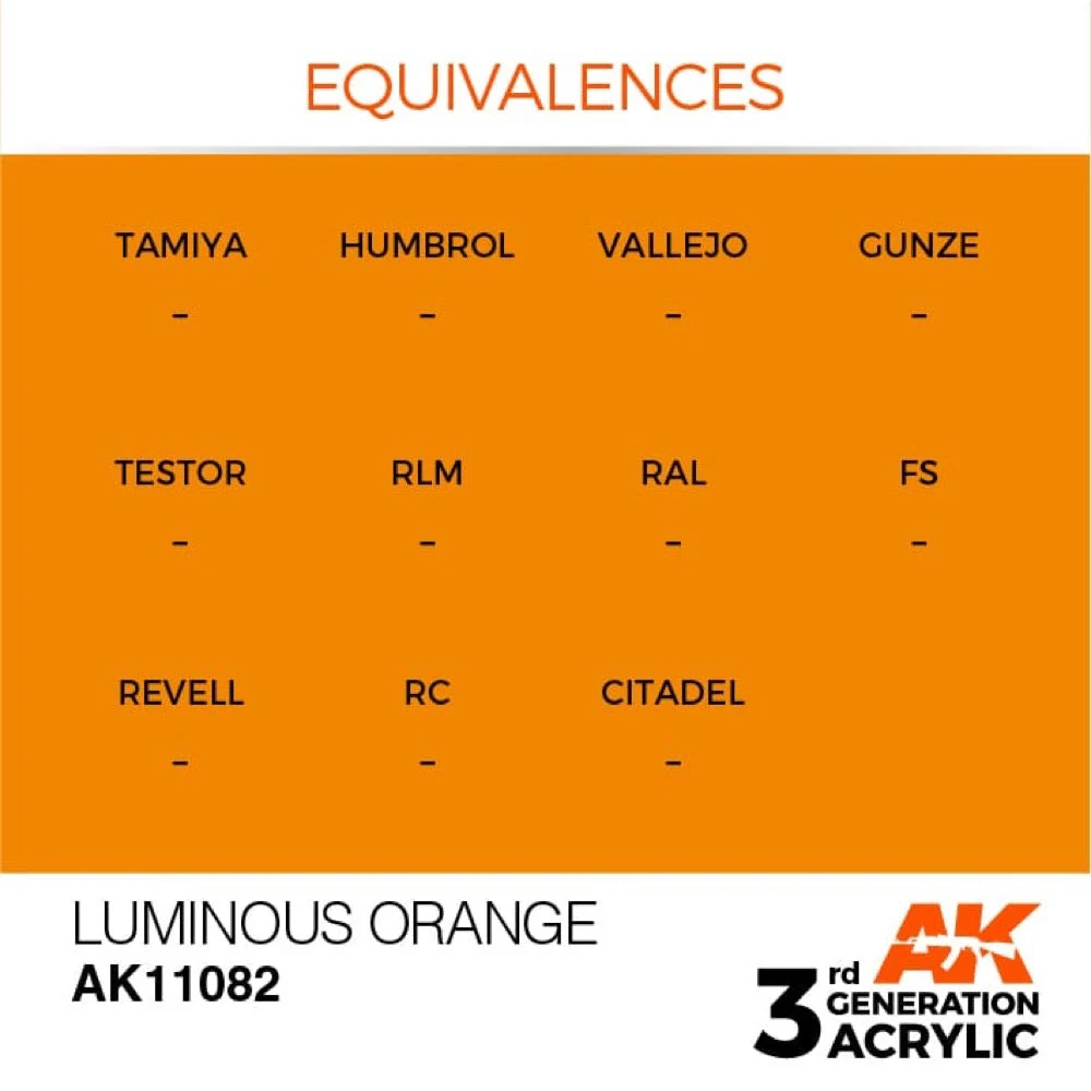AK Interactive AK11082 Luminous Orange Acrylic Paint 17ml (3rd Generation) - Image 3