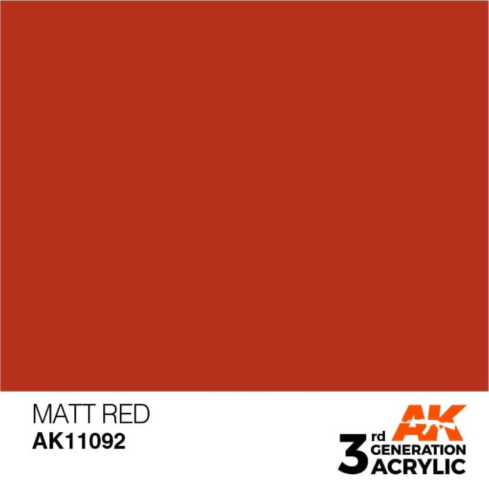 AK Interactive AK11092 Matt Red Acrylic Paint 17ml (3rd Generation) - Image 2