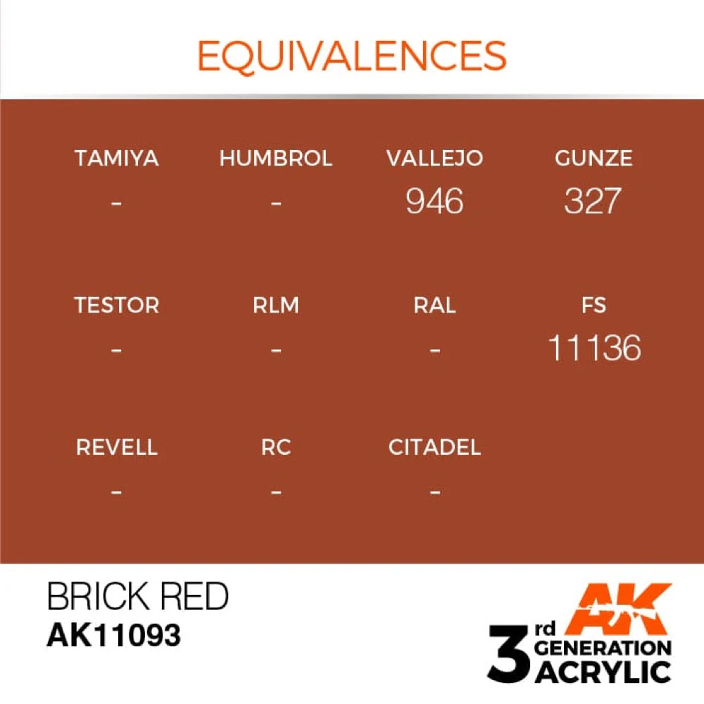 AK Interactive AK11093 Brick Red Acrylic Paint 17ml (3rd Generation) - Image 3