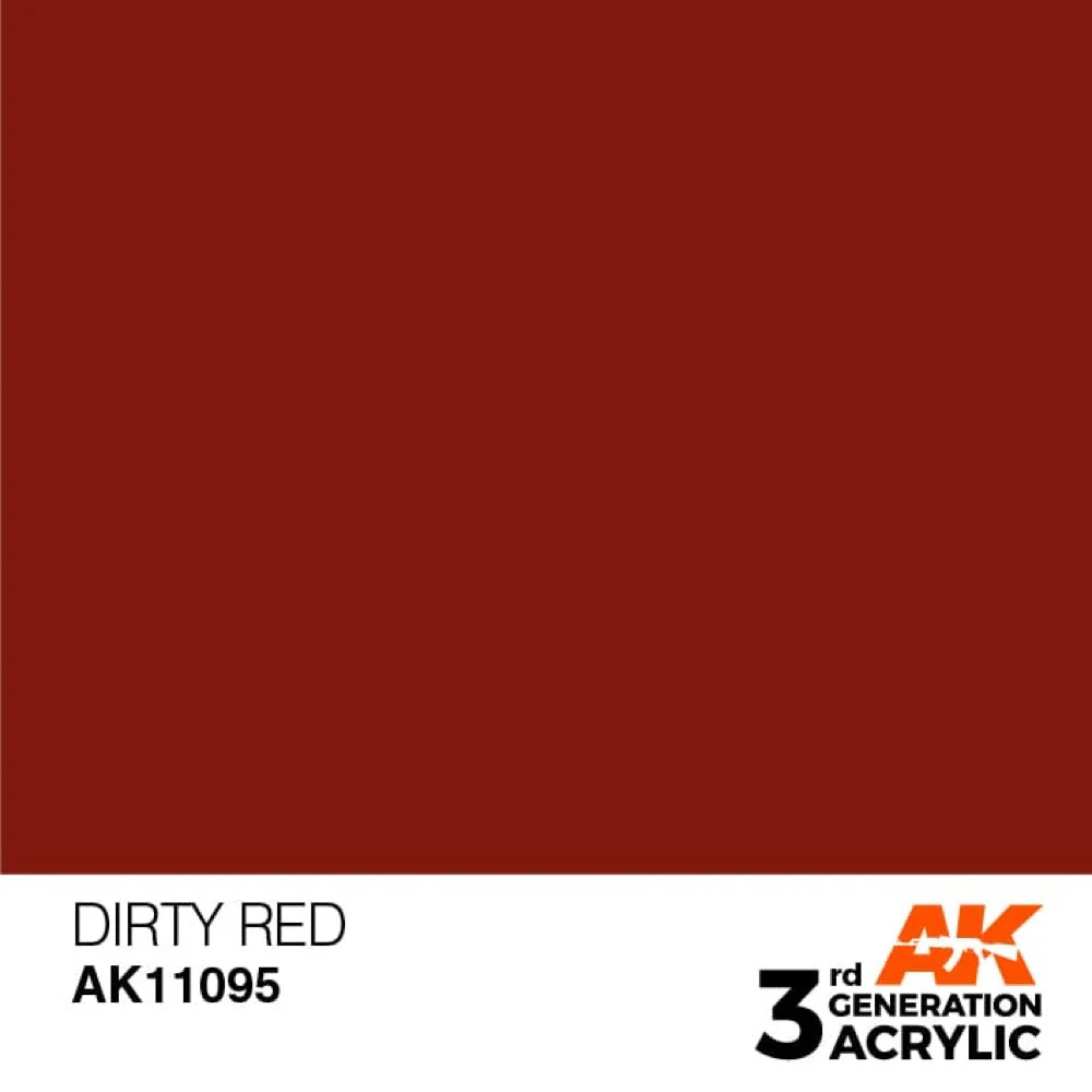 AK Interactive AK11095 Dirty Red Acrylic Paint 17ml (3rd Generation) - Image 2