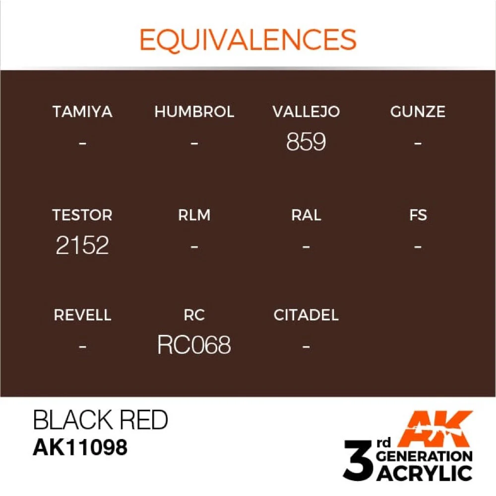 AK Interactive AK11098 Black Red Acrylic Paint 17ml (3rd Generation) - Image 3