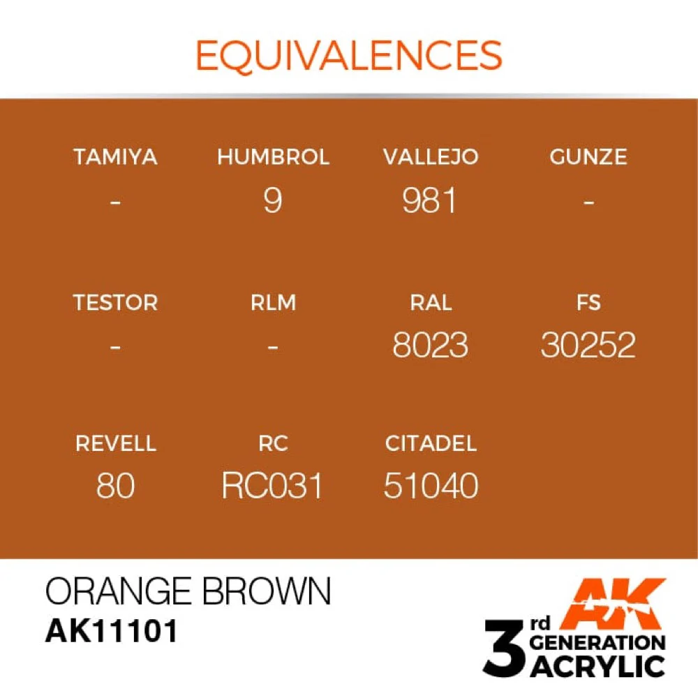 AK Interactive AK11101 Orange Brown Acrylic Paint 17ml (3rd Generation) - Image 3