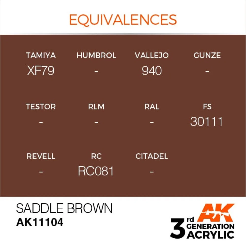 AK Interactive AK11104 Saddle Brown Acrylic Paint 17ml (3rd Generation) - Image 3