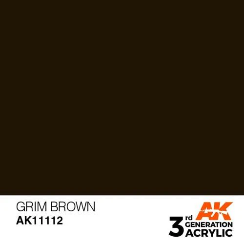 AK Interactive AK11112 Grim Brown Acrylic Paint 17ml (3rd Generation) - Image 2