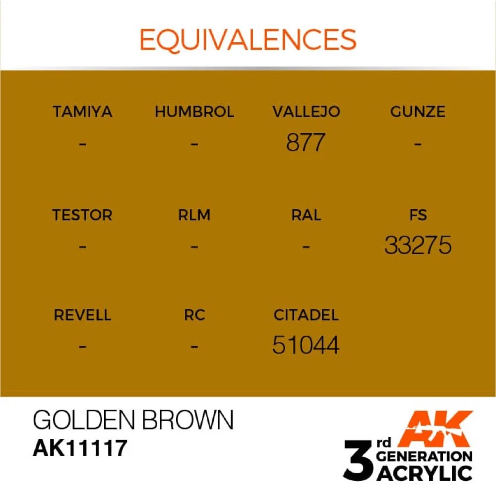 AK Interactive AK11117 Golden Brown Acrylic Paint 17ml (3rd Generation) - Image 3