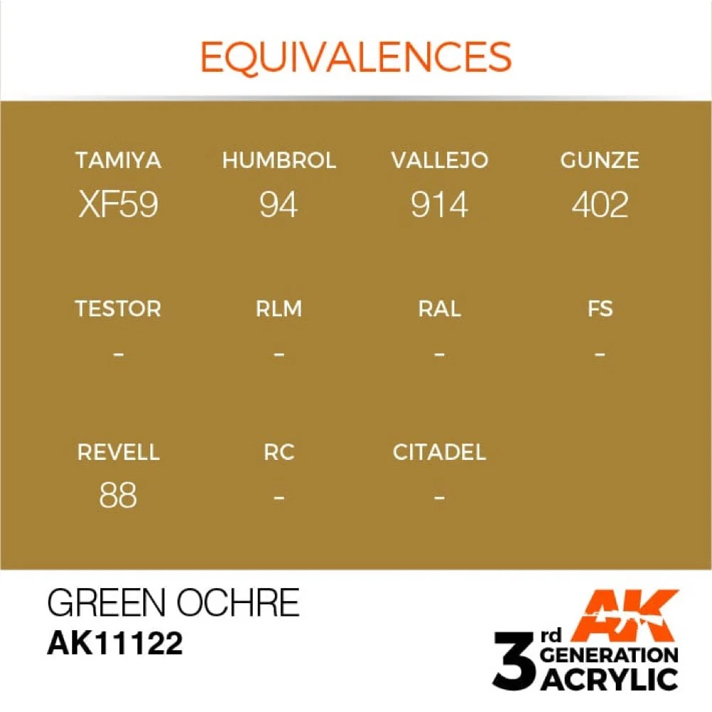 AK Interactive AK11122 Green Ocher Acrylic Paint 17ml (3rd Generation) - Image 3