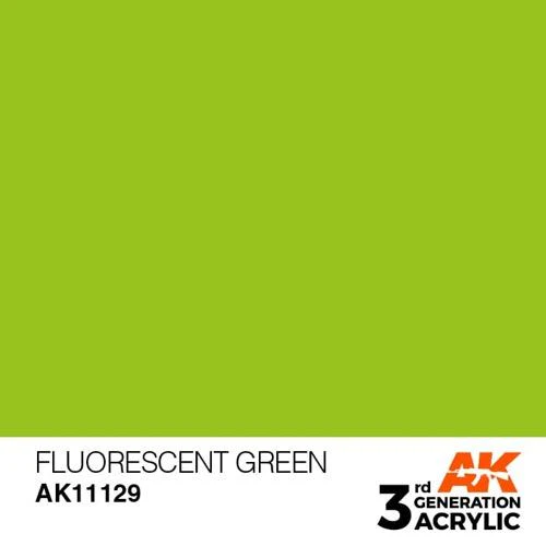 AK Interactive AK11129 Fluorescent Green Acrylic Paint 17ml (3rd Generation) - Image 2
