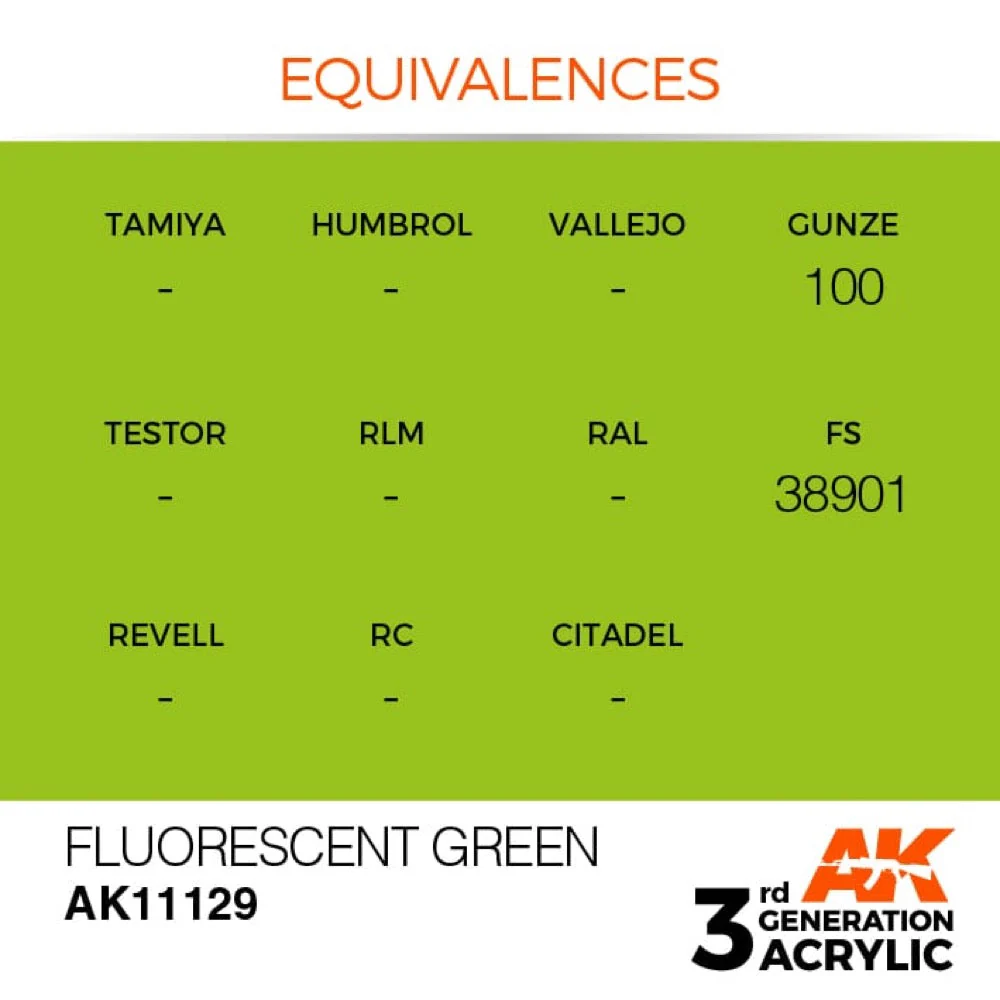 AK Interactive AK11129 Fluorescent Green Acrylic Paint 17ml (3rd Generation) - Image 3