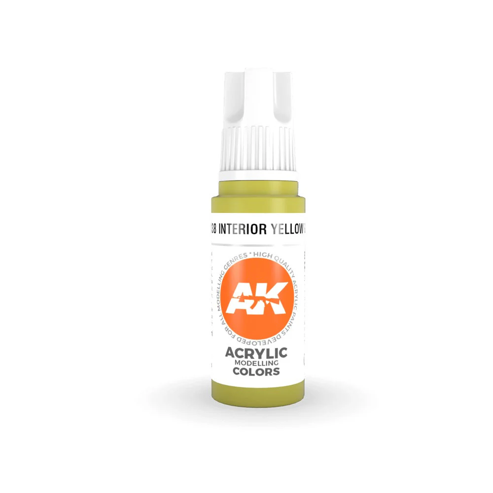AK Interactive AK11138 Interior Yellow Green Acrylic Paint 17ml (3rd Generation)
