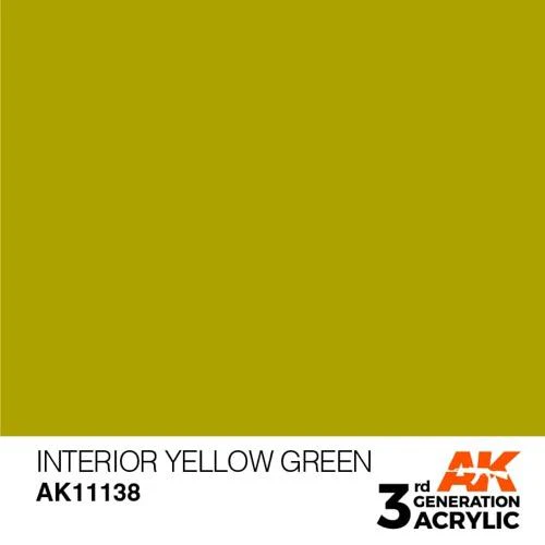 AK Interactive AK11138 Interior Yellow Green Acrylic Paint 17ml (3rd Generation) - Image 2