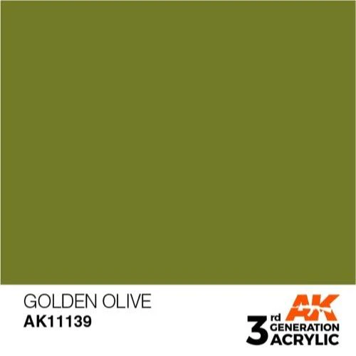 AK Interactive AK11139 Golden Olive Acrylic Paint 17ml (3rd Generation) - Image 2