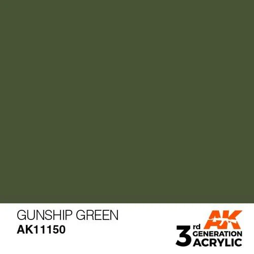 AK Interactive AK11150 Gunship Green Acrylic Paint 17ml (3rd Generation) - Image 2