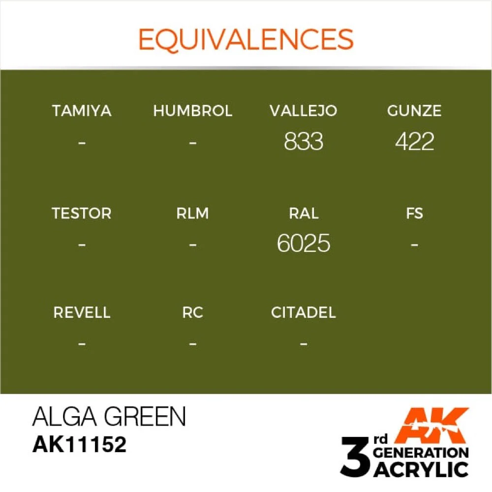 AK Interactive AK11152 Alga Green Acrylic Paint 17ml (3rd Generation) - Image 3