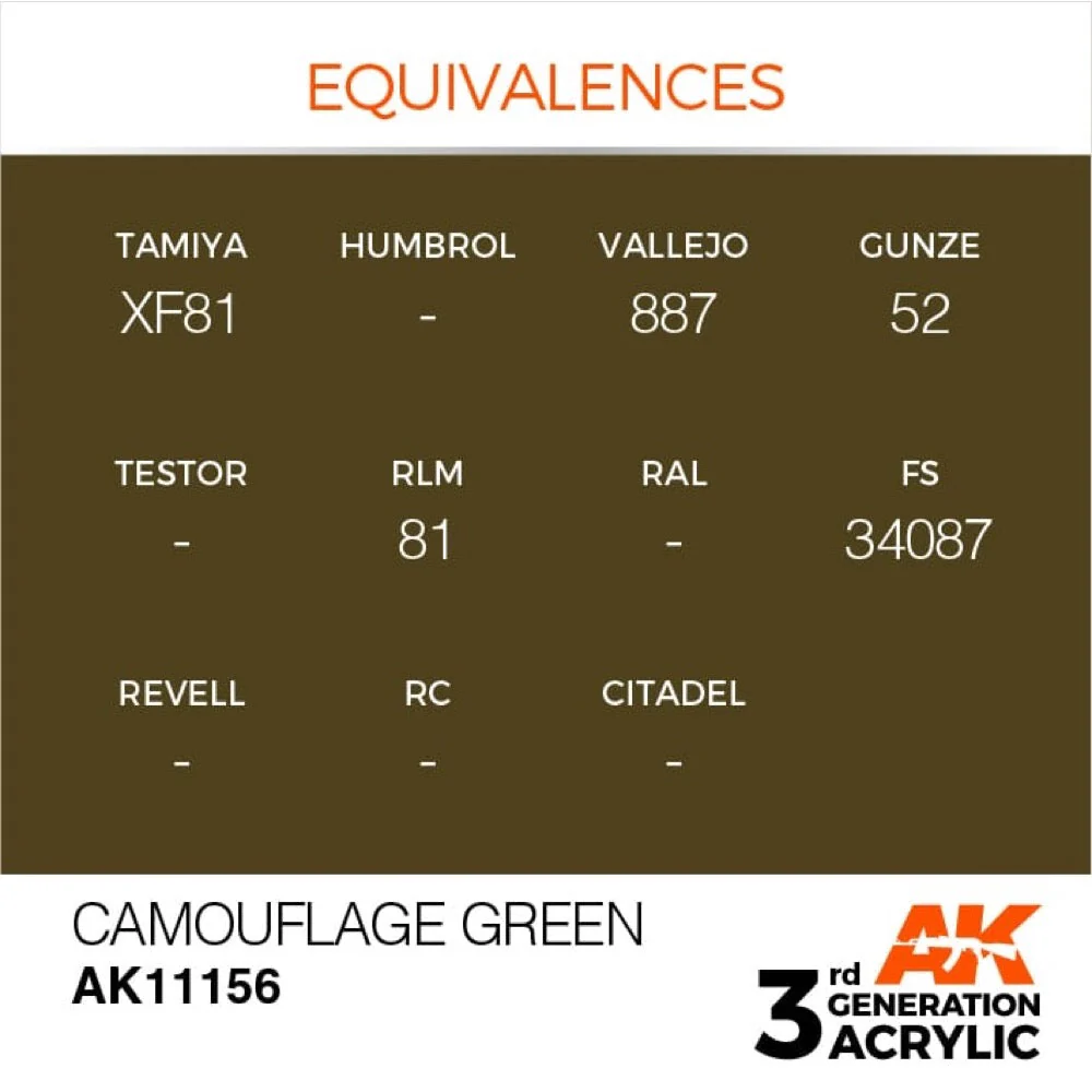 AK Interactive AK11156 Camouflage Green Acrylic Paint 17ml (3rd Generation) - Image 3