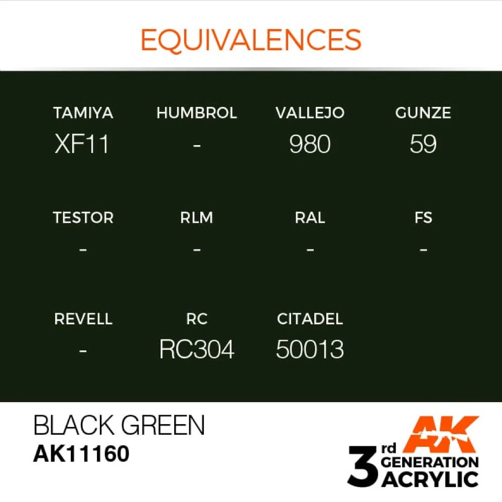 AK Interactive AK11160 Black Green Acrylic Paint 17ml (3rd Generation) - Image 3