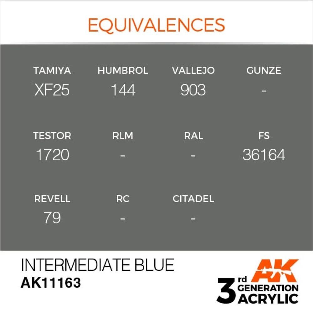 AK Interactive AK11163 Intermediate Blue Acrylic Paint 17ml (3rd Generation) - Image 3