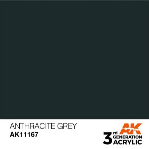 AK Interactive AK11167 Anthracite Grey Acrylic Paint 17ml (3rd Generation) - Image 2