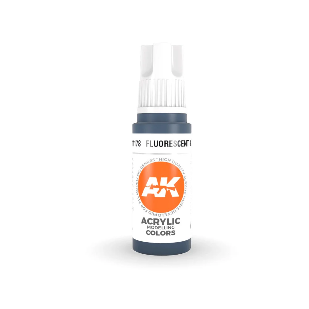 AK Interactive AK11178 Fluorescent Blue Acrylic Paint 17ml (3rd Generation)