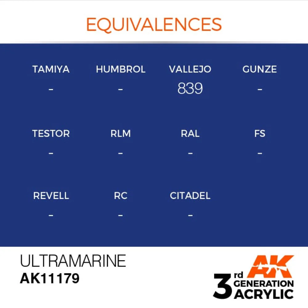 AK Interactive AK11179 Ultramarine Acrylic Paint 17ml (3rd Generation) - Image 3