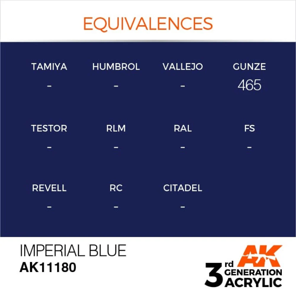 AK Interactive AK11180 Imperial Blue Acrylic Paint 17ml (3rd Generation) - Image 3