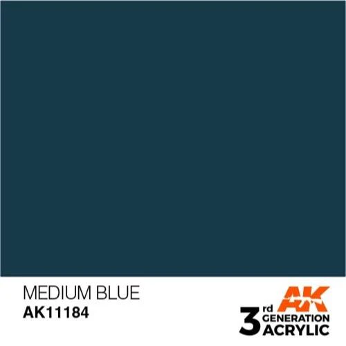 AK Interactive AK11184 Medium Blue Acrylic Paint 17ml (3rd Generation) - Image 2