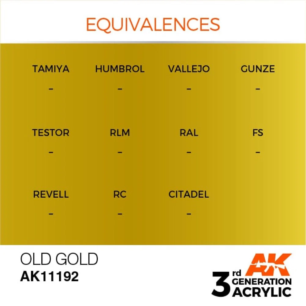 AK Interactive AK11192 Metallic Old Gold Acrylic Paint 17ml (3rd Generation) - Image 3