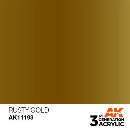 AK Interactive AK11193 Metallic Rusty Gold Acrylic Paint 17ml (3rd Generation) - Image 2