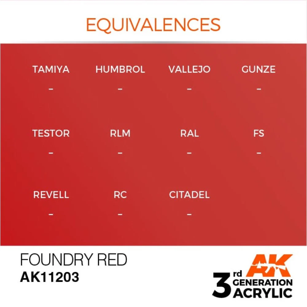 AK Interactive AK11203 Metallic Foundry Red Acrylic Paint 17ml (3rd Generation) - Image 3