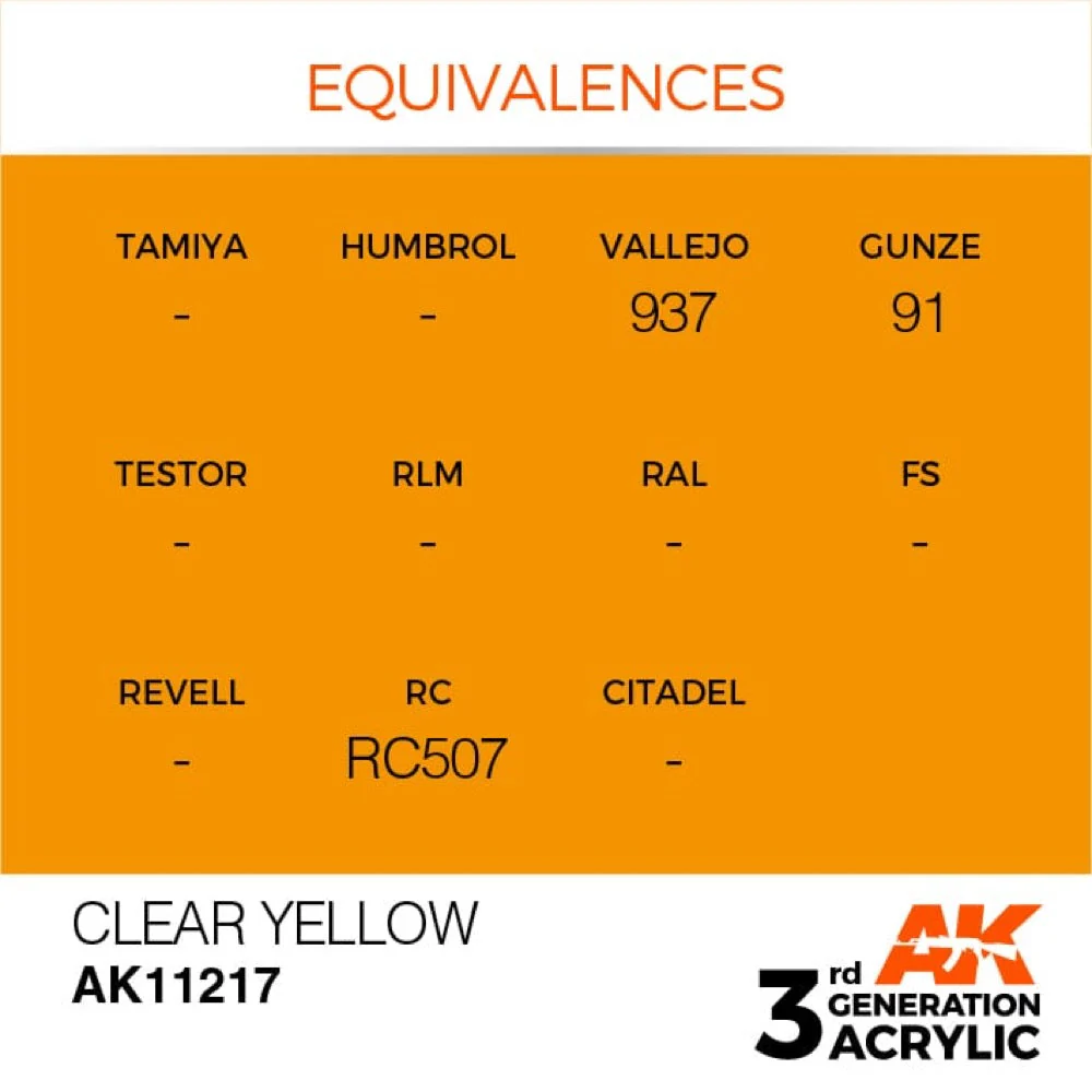 AK Interactive AK11217 Clear Yellow Acrylic Paint 17ml (3rd Generation) - Image 3