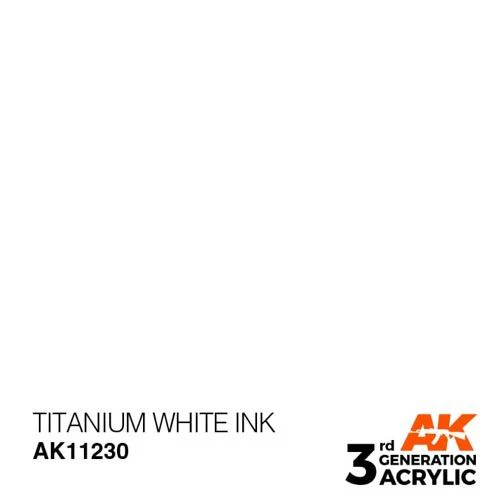 AK Interactive AK11230 Titanium White Ink 17ml (3rd Generation) - Image 2