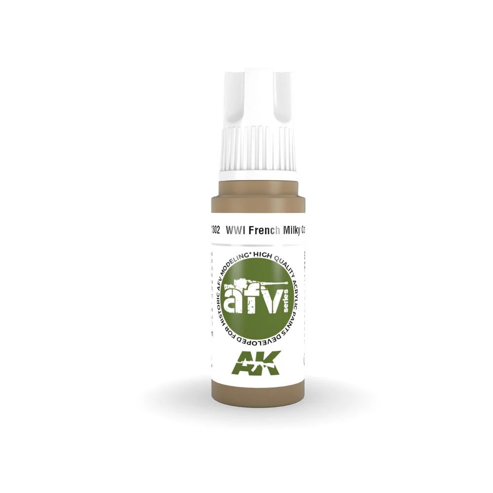 AK Interactive AK11302 AFV Series WWI French Milky Coffee Acrylic Paint 17ml 3rd Generation