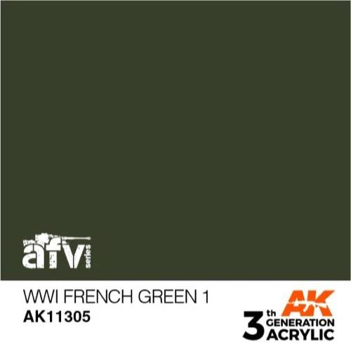 AK Interactive AK11305 AFV Series WWI French Green 1 Acrylic Paint 17ml 3rd Generation - Image 2