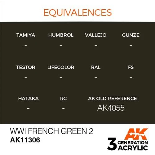 AK Interactive AK11306 AFV Series WWI French Green 2 Acrylic Paint 17ml 3rd Generation - Image 3