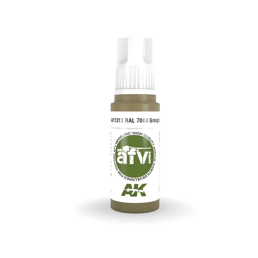 AK Interactive AK11313 AFV Series RAL 7008 Graugrun Acrylic Paint 17ml 3rd Generation