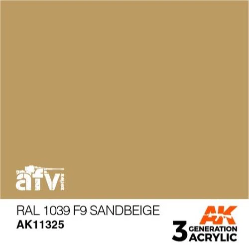 AK Interactive AK11325 AFV Series RAL 1039 F9 Sandbeige Acrylic Paint 17ml 3rd Generation - Image 2