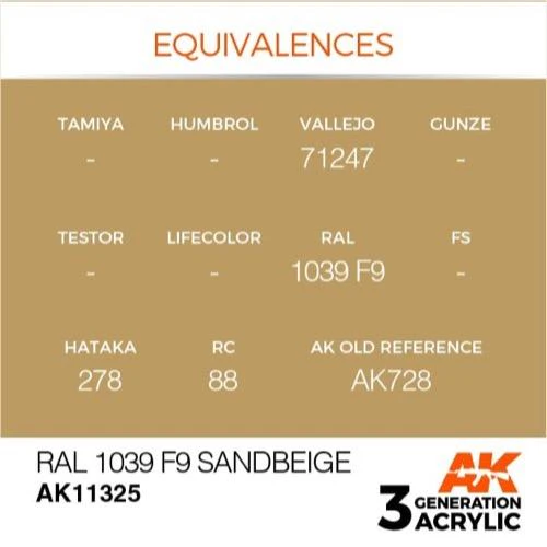 AK Interactive AK11325 AFV Series RAL 1039 F9 Sandbeige Acrylic Paint 17ml 3rd Generation - Image 3
