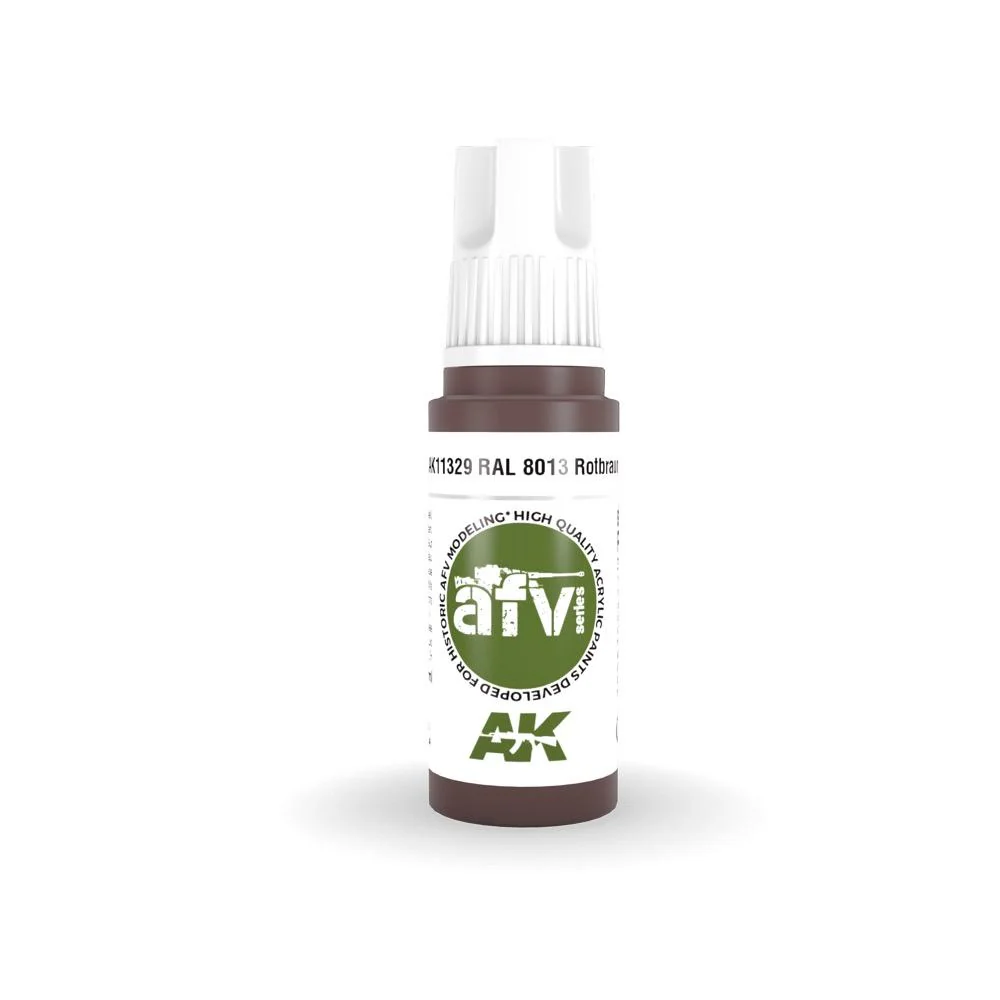 AK Interactive AK11329 AFV Series RAL 8013 Rotbraun Acrylic Paint 17ml 3rd Generation
